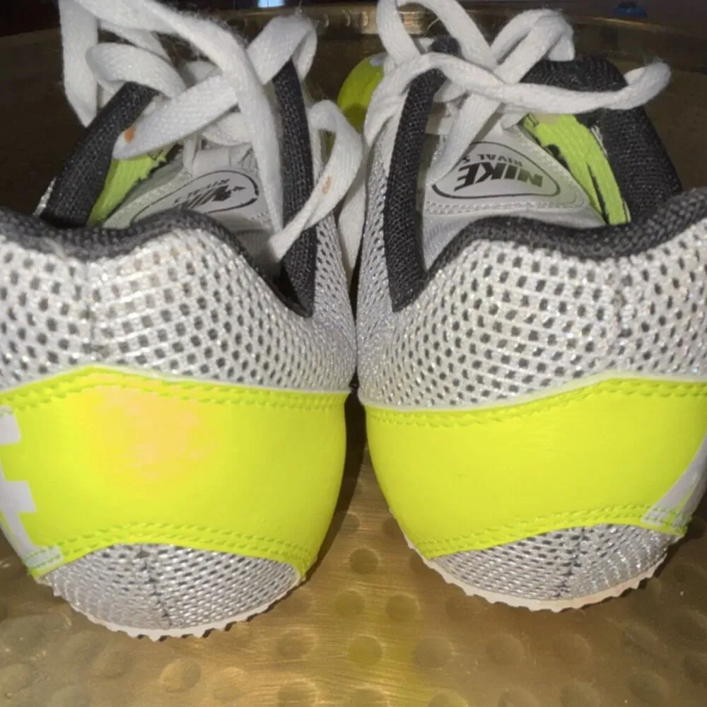 Nike Rival S Track Running Spikes Yellow White Athletic Shoes size 10